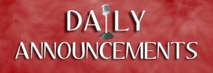 Daily Announcements